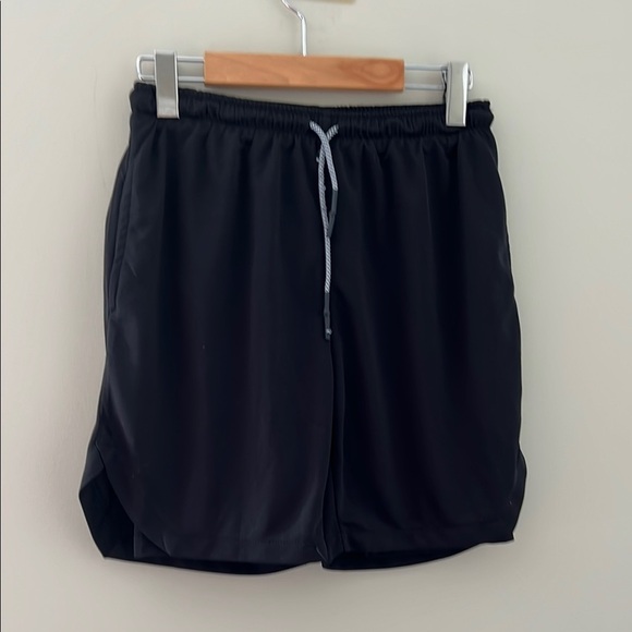 Black Athletic Shorts with Elastic Waistband - Picture 1 of 3